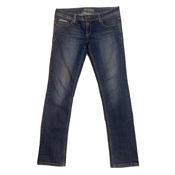 Bongo Jeans Womens 9 Dark Wash Low Rise Embellished Pocket Straight Leg Pants - Picture 3 of 15